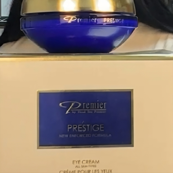 Premier Prestige Eye Cream with Blue and Gold Accents